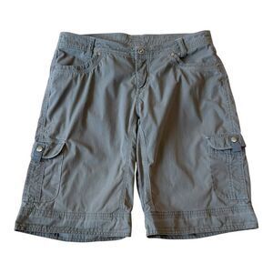 Kuhl Womens Gray Green Cargo Splash 11" Outdoor Hiking Shorts Size 12